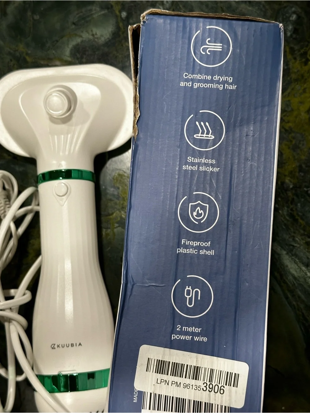 2-in-1 Pet Grooming Dryer Blower With Brush Adjustable Temperature For Dogs Cats